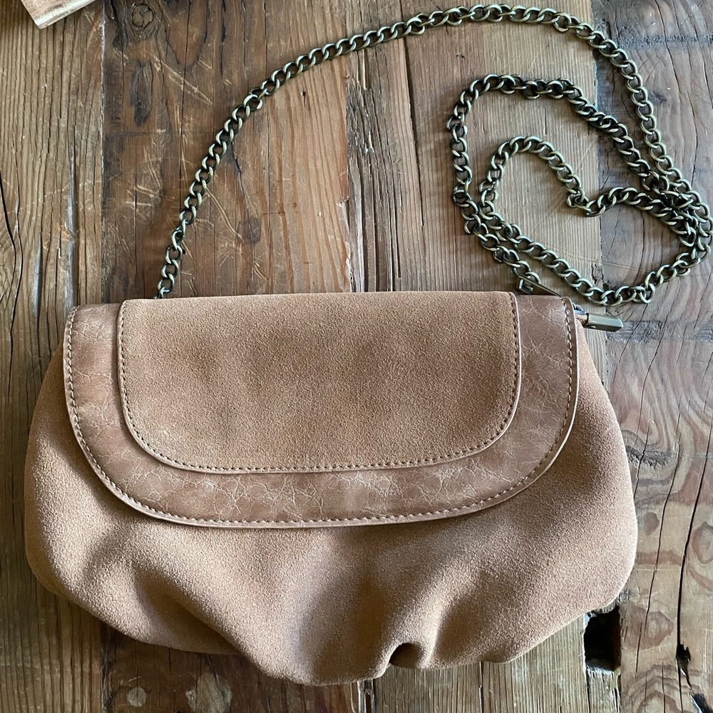 🤎Suede Anthropologie clutch/crossbody Bag